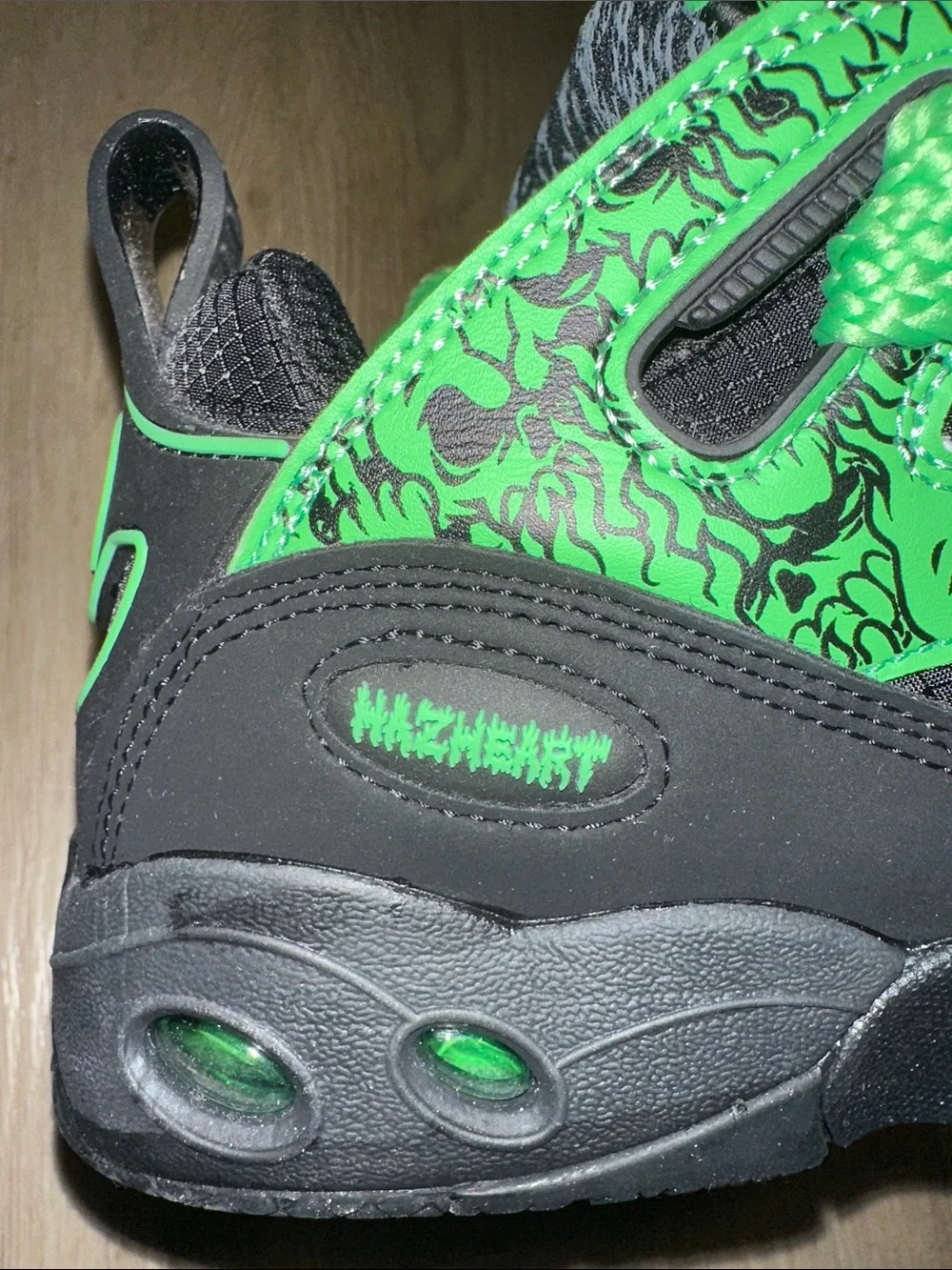 Osiris Black and Neon Green High-Top Athletic Sneakers
